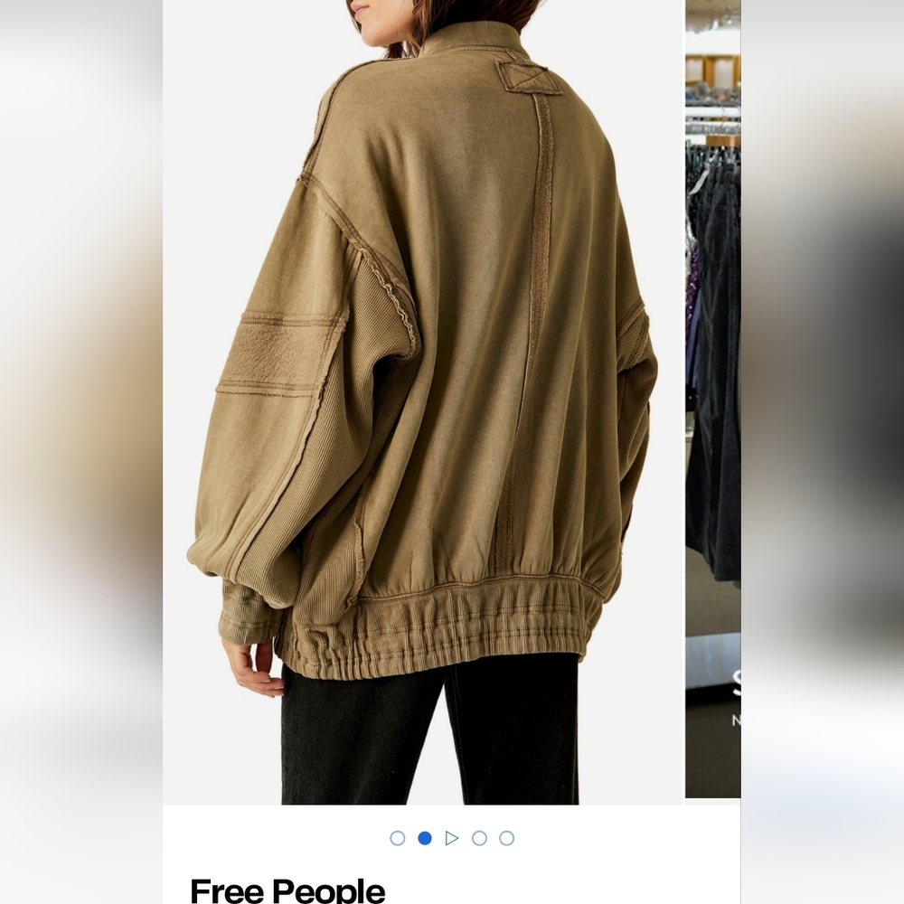 (SOLD) Free People Lou Moto Zip Jacket in GREEN SIZE M - Picture 5 of 11